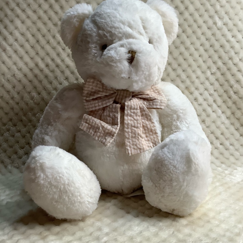 Ginger Lily Australia Plush White Teddy Bear stuffed Animal with Bow
